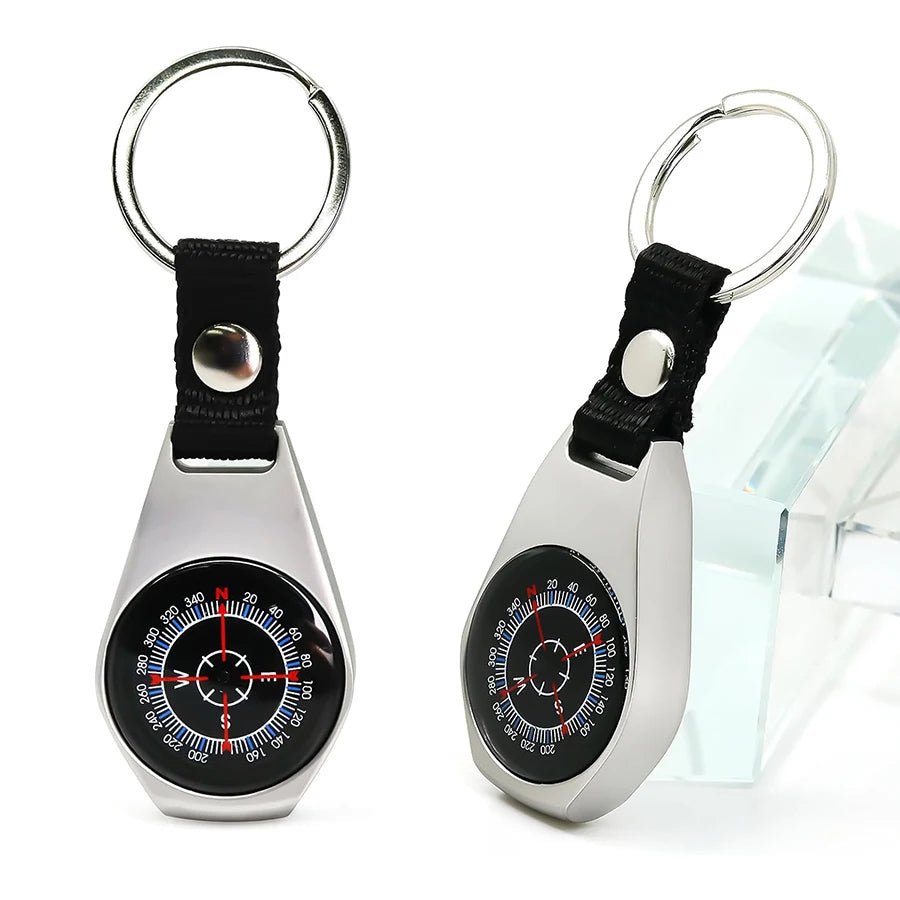 Military Grade Zinc Alloy Compass - Waterproof & Shockproof Keychain for Outdoor Navigation, Hiking, Camping & Driving