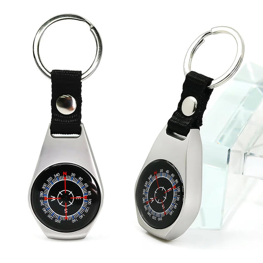 Military Grade Zinc Alloy Compass - Waterproof & Shockproof Keychain for Outdoor Navigation, Hiking, Camping & Driving