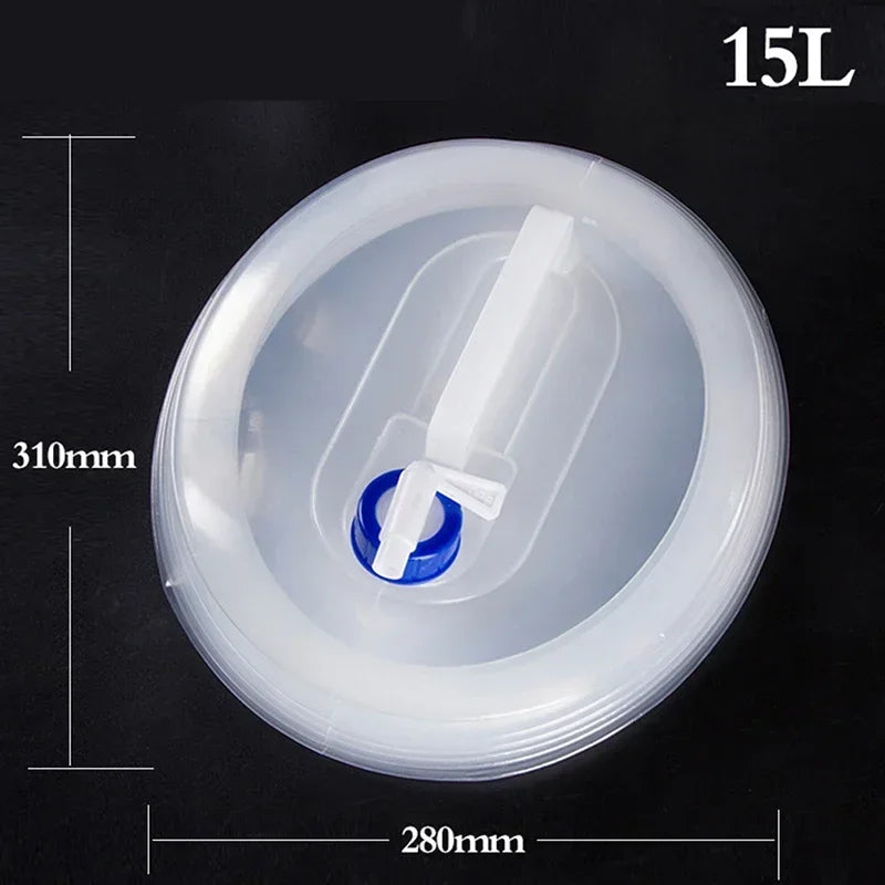 5L-15L Outdoor Collapsible Water Bag Camping Foldable Water Containers Drinking Multifunction Telescopic Storage Water Bottle