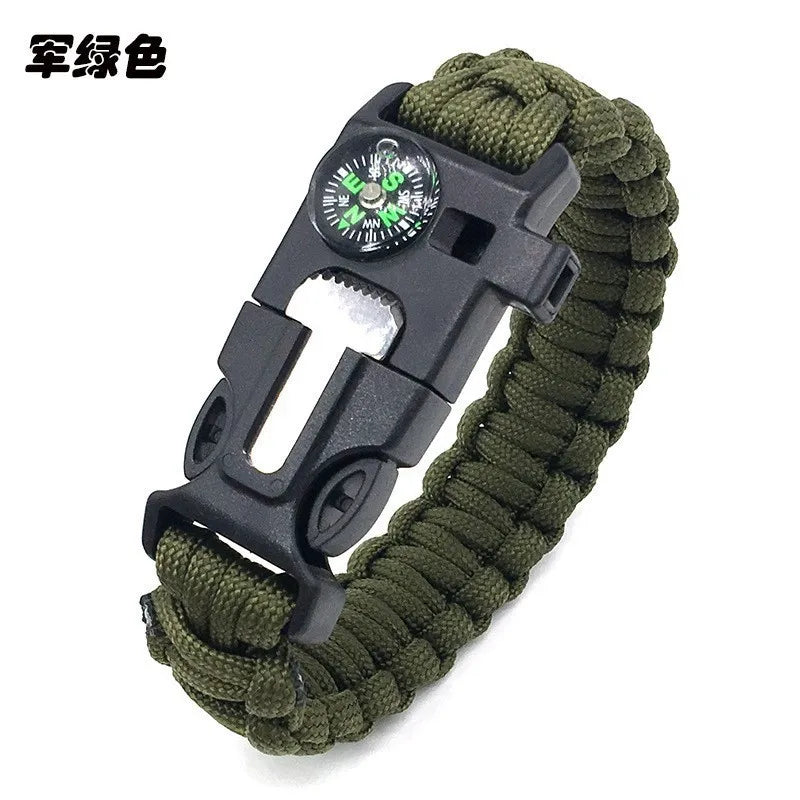 Outdoor Multi-function Paracord Survival Bracelet with Flint Adventure Emergency Rescue Survival Rope Bracelet Igniter for Men