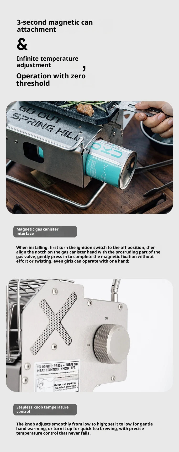GOOUT STRINGHILL Outdoor Mini Heating Stove Fishing 2025 Winter  Supplies Camping HeaterStove Camping Gas  Outdoor Portable Car