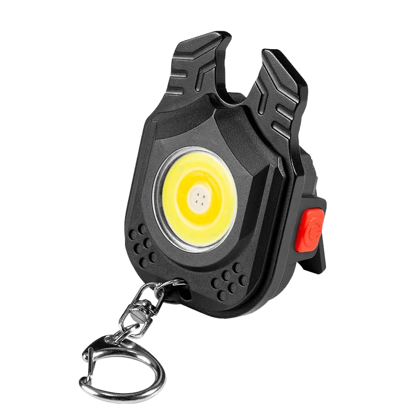 LED Flashlight Portable Multifunctional Mini COB Keychain Lamp USB Rechargeable Work Light Strong Torch Camping Outdoor Lantern