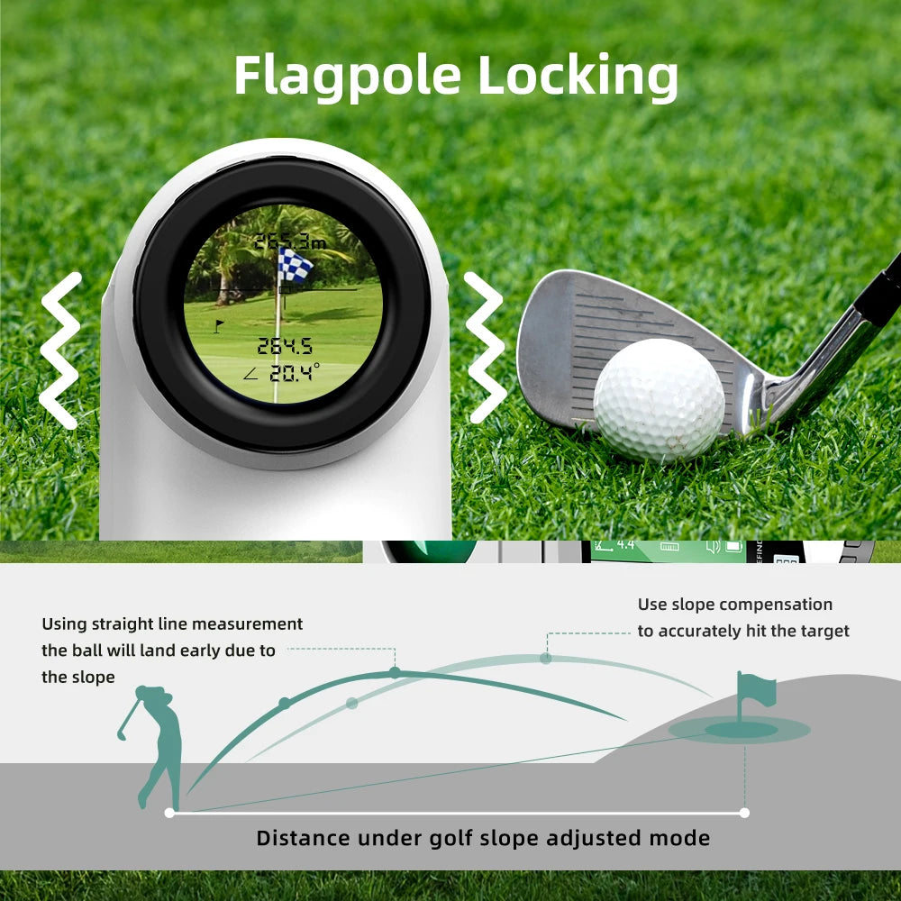 NOHAWK Golf Laser Rangefinder USB Rechargeable with Slope Compensation For Golfer Range Finder Hunting Monocular