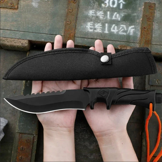 NEW Outdoor Camping Tactical Straight Knife, Portable Outdoor Tool Knife, EDC Gear, High Hardness Self-Defense Survival Knife