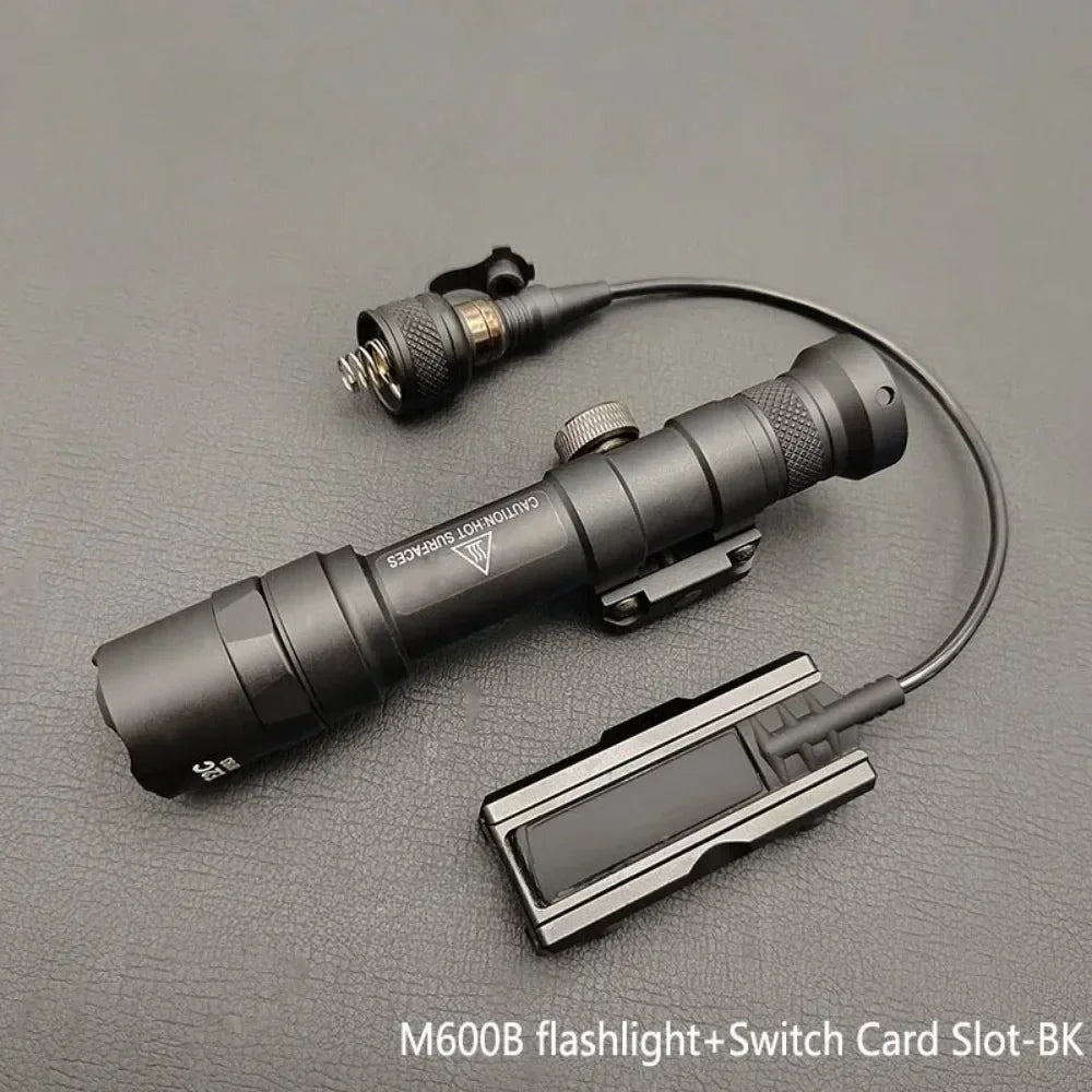 M300B M600B Tactical LED Strobe Flashlight Weapon Gun Light Fit MLOK 20MM Rail Scout Light with Switch for Outdoor Hunting