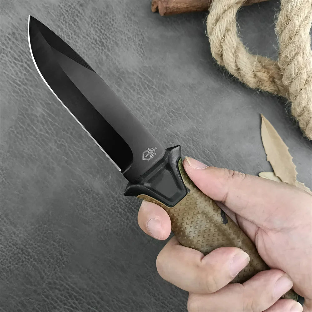GB 1500 Military Tactical Fixed Blade Knife 8Cr13Mov Blade Plastic Handle Outdoor Hiking Camping Hunting Cutting Survival Tools