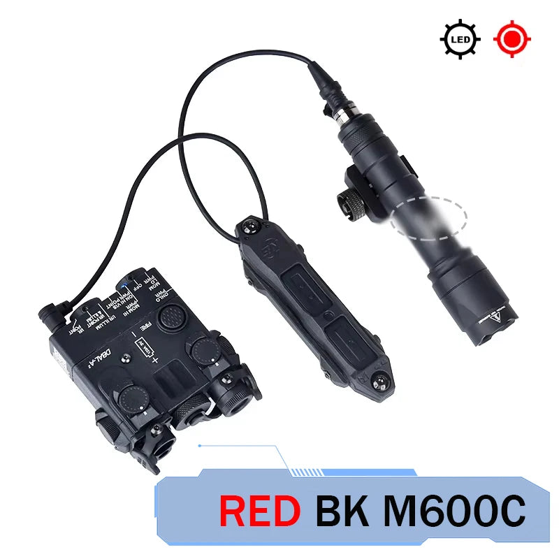 DBAL A2 Red Green Dot Laser Surefi M300 M600 Flashlight Pressure Switch Hunting Airsoft Weapon Light For 20mm MLOK KEYMOD Rail