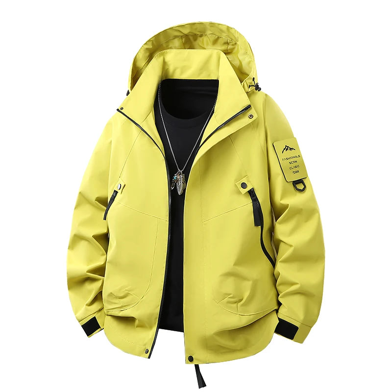 Unisex Hiking Jacket Men Outdoor Waterproof Climbing Fishing Hooded Jacket Autumn Spring Women Windproof Detachable Camping Coat