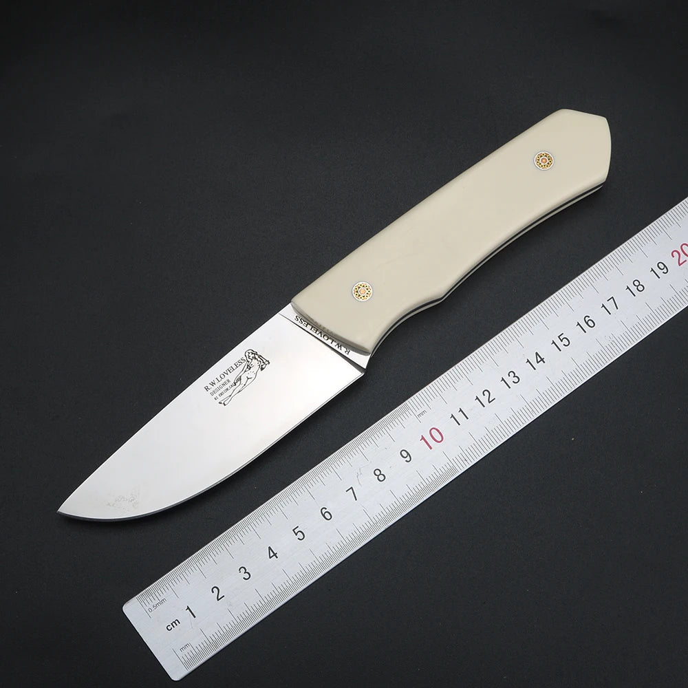 Outdoor portable knife M390 steel camping meat cutter with cow bone handle and household fruit knife