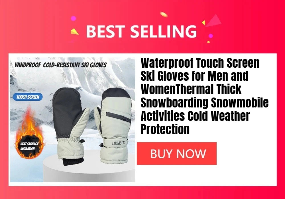 Winter Cycling Gloves Non Slip Touch Ski Gloves Snowboard Accessories Waterproof Pocket Warm Men's and Women's Thermal Gloves