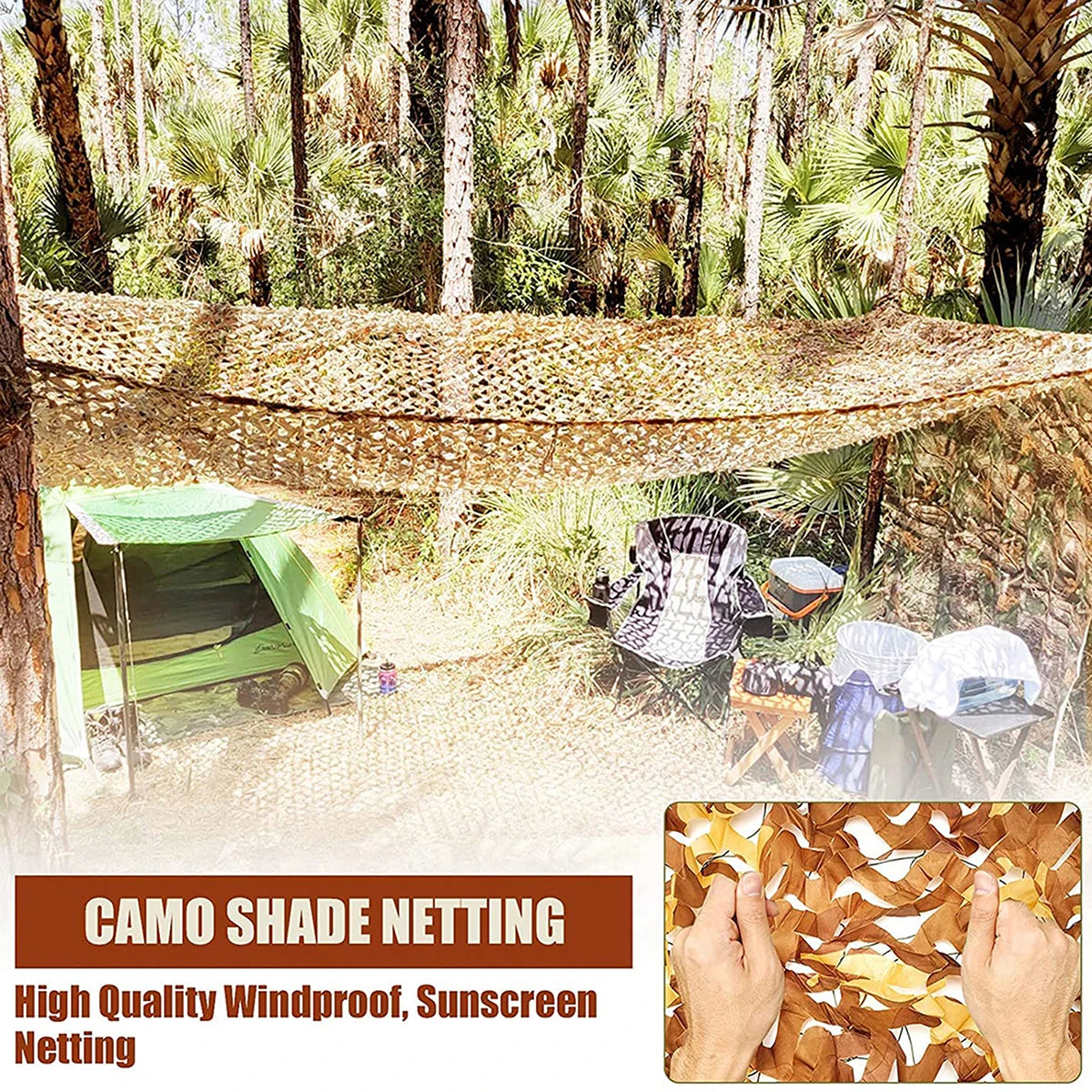 Camouflage Netting, Desert Camouflage Netting Roll, Hunting Concealment Net, Suitable for Camping, Hunting, Party Decorations