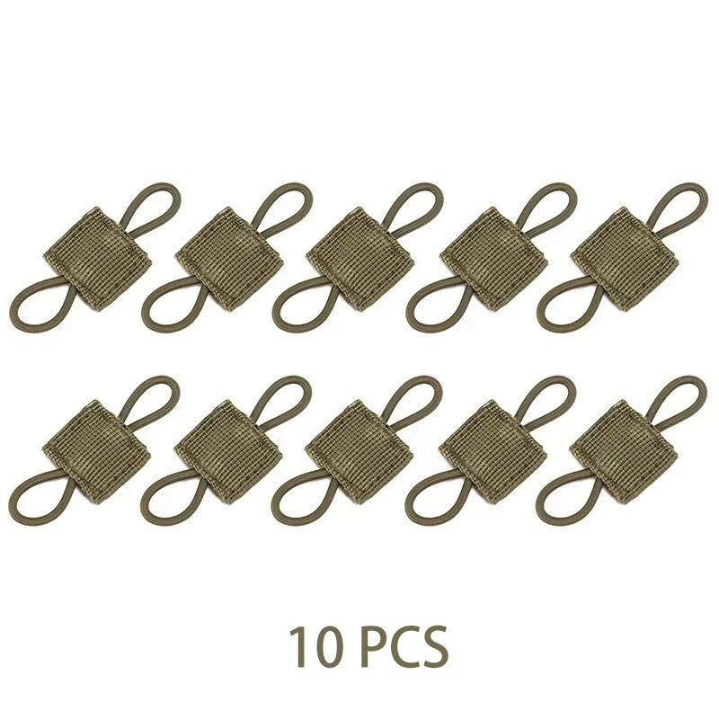 10pcs MOLLE Elastic Nylon Webbing Ribbon Buckle Outdoor Hiking Hunting Backpack Vest PTT Antenna Stick Pipe Binding Retainer