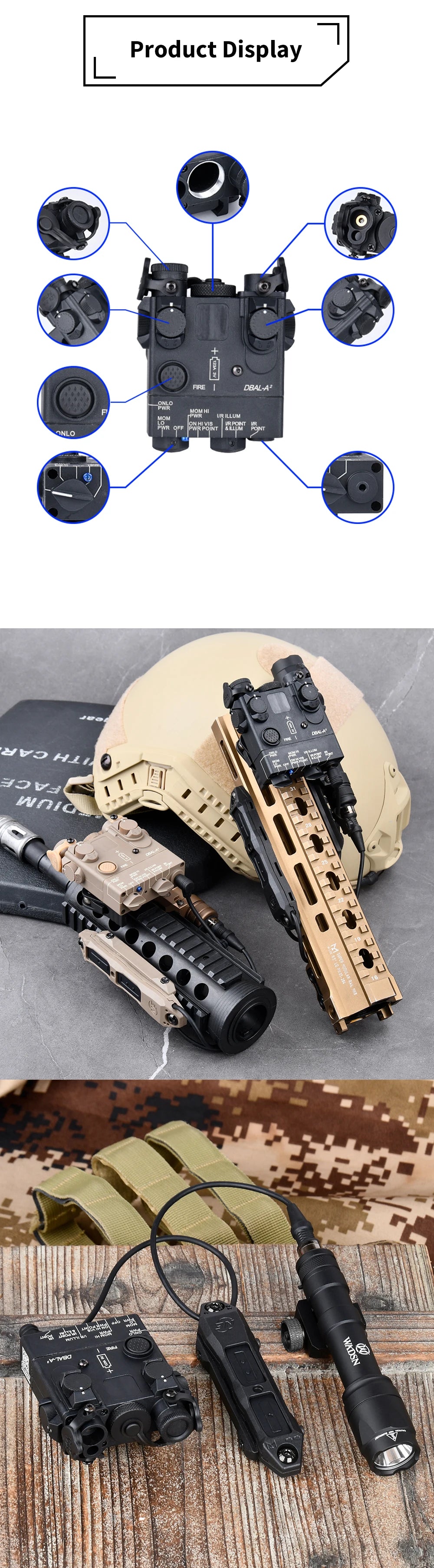 DBAL A2 Red Green Dot Laser Surefi M300 M600 Flashlight Pressure Switch Hunting Airsoft Weapon Light For 20mm MLOK KEYMOD Rail