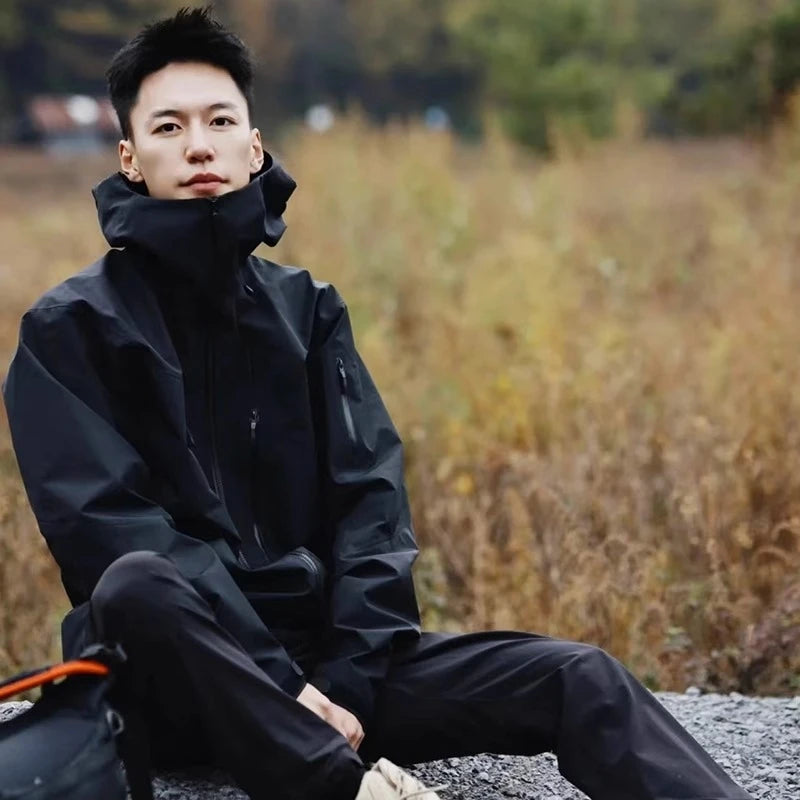 ARC SV Embroidery Bird Logo Three Layer Mens Womens Camping Coat Outdoor Waterproof Windbreaker Hiking Ski Jackets Unisex