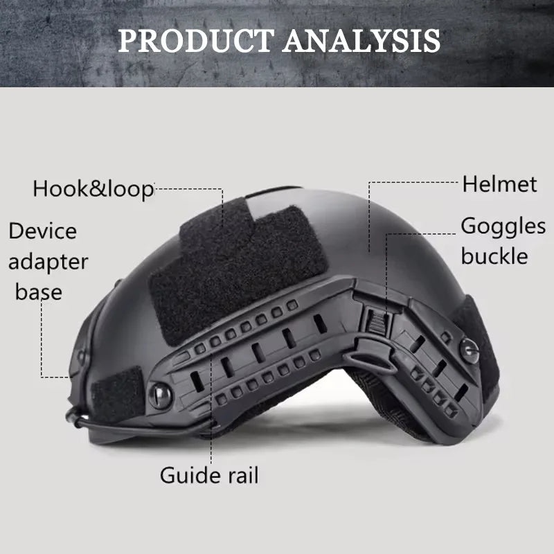 Outdoor Hunting FAST Tactical Helmet | Kevlar-Reinforced & FAST Wendy Floating Pad System
