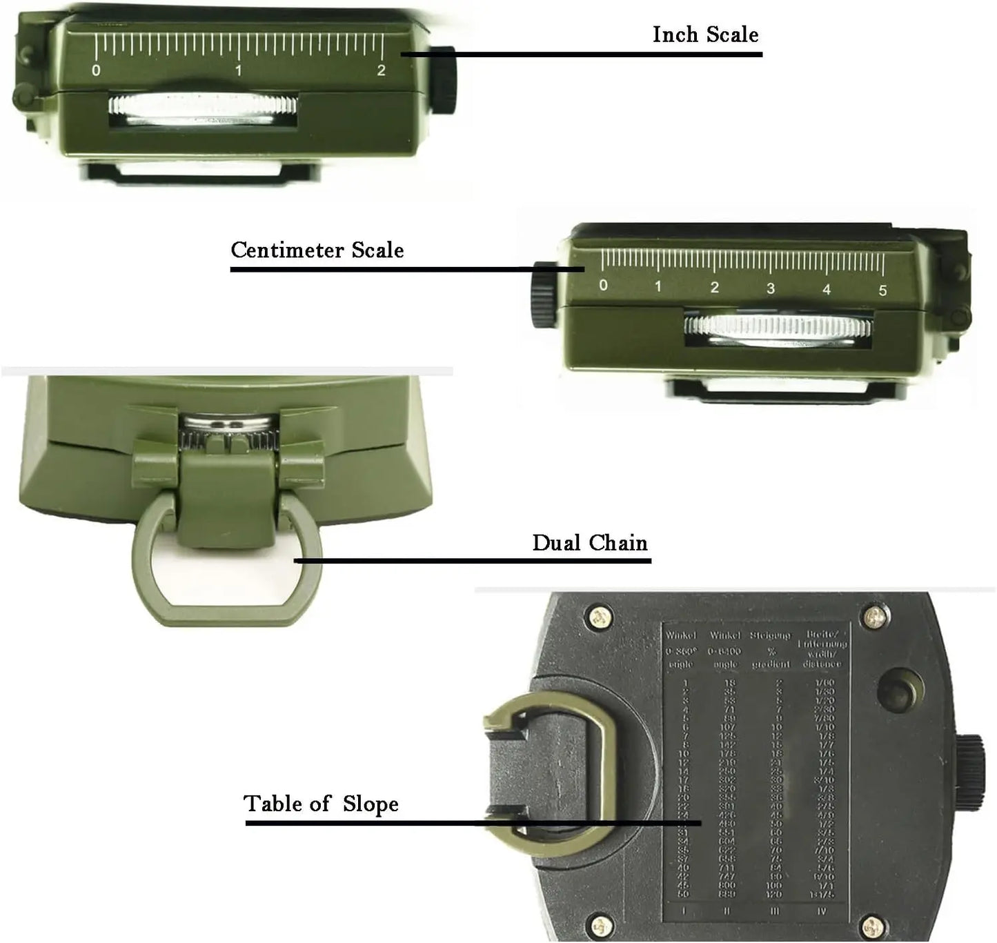 Outdoor Survival Compass High Precision Professional Metal Sight Compass Luminous for Outdoor Hiking Climbing Exploring Geology