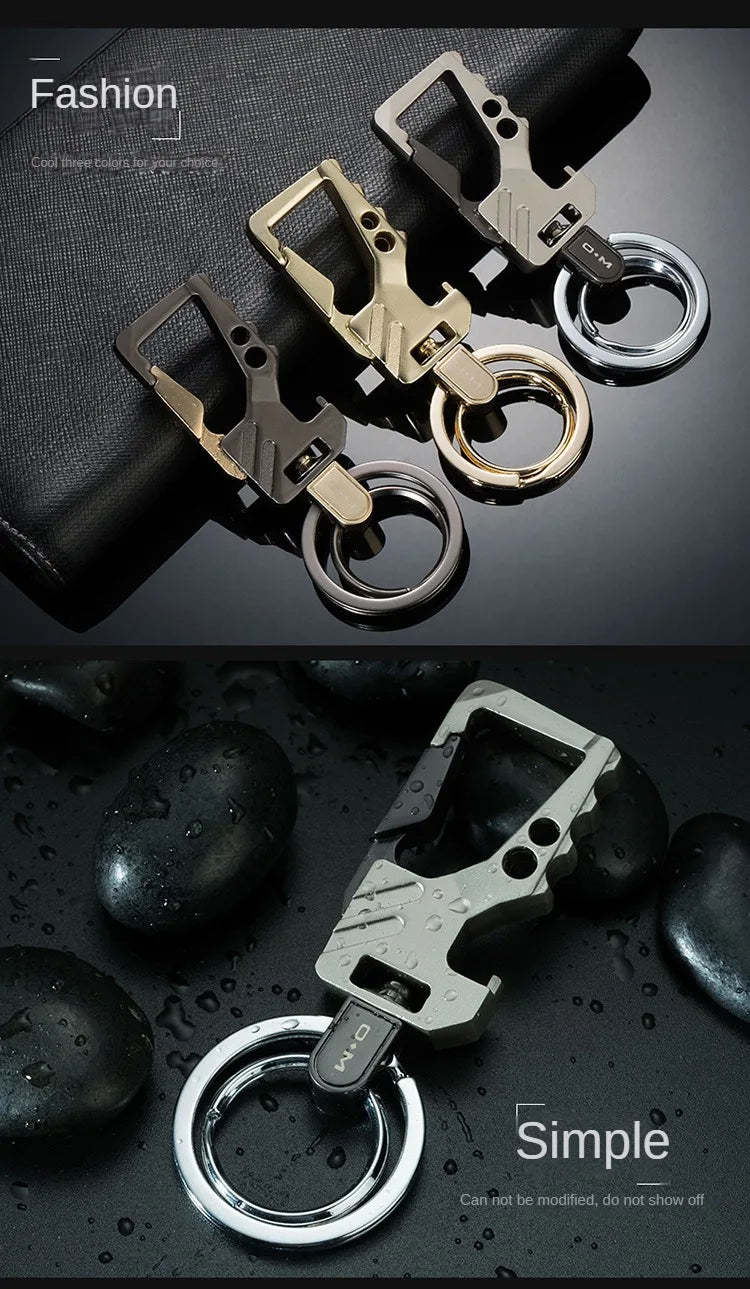Multifunctional Men's key Chain Metal Waist Belt Clip Anti-lost Buckle Key ring Accessories Car keychain Bottle Opener Pendant