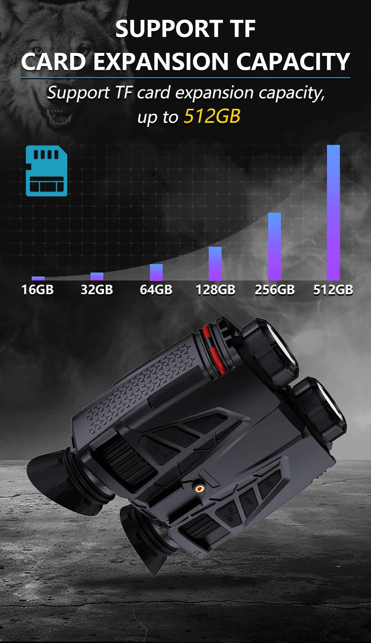 NVC800 WIFI Compact Thermal Monocular 16x Zoom Adjustable Night Vision Goggles Lightweight Thermal Camera for Hunting & Camping