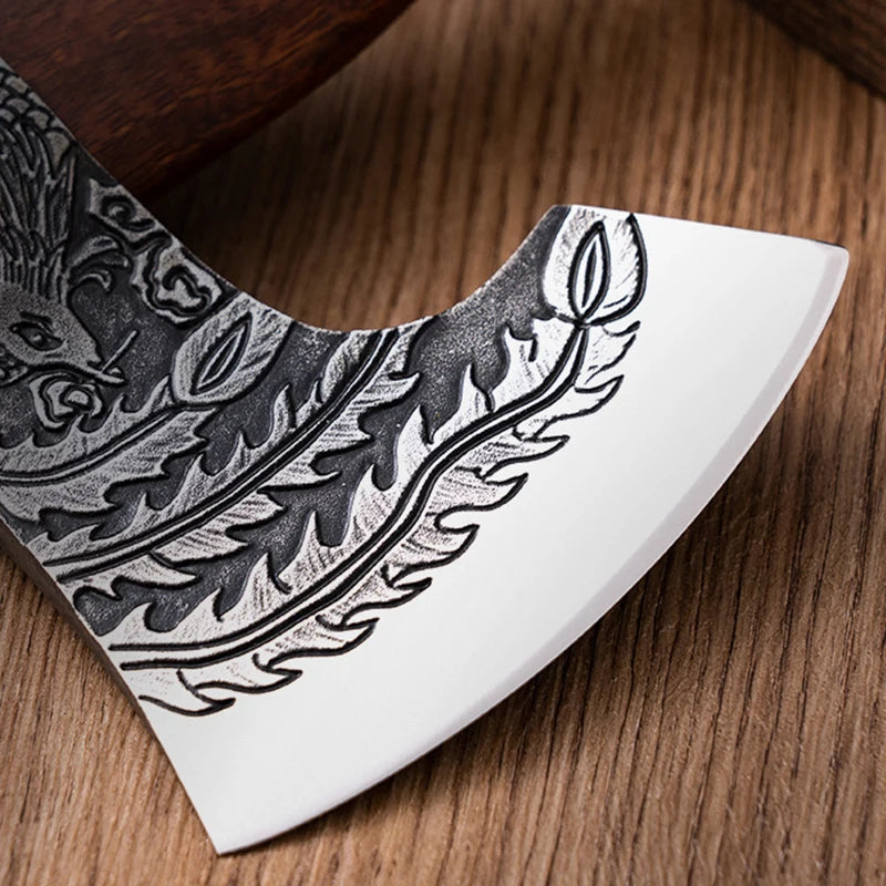 Outdoor Cut Firewood Axe Camping Survival Axes Tactical Self-defense Hand Axe Multipurpose Wooden Handled Axes with Cover