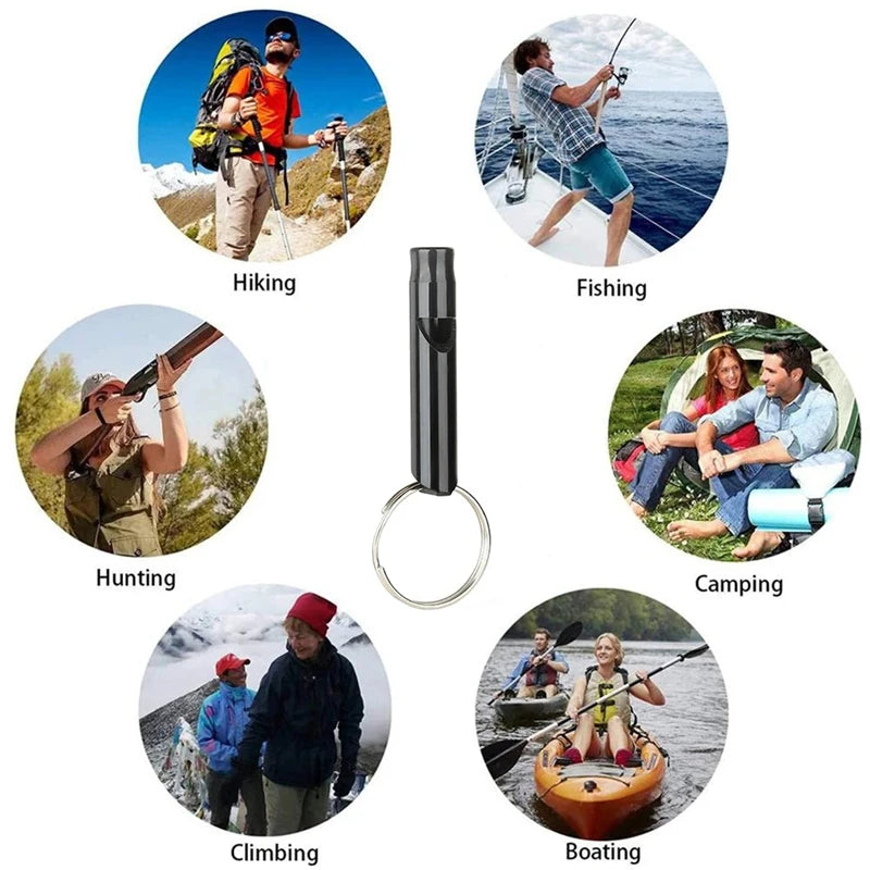 Aluminum Whistle Mini Size Multifunction Pendant With Keychain Keyring For Team Sports Outdoor Camping Hiking Survival Emergency