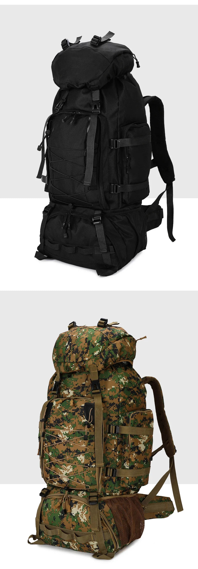Tactical Climbing Backpack Large Capacity Travel Bag Outdoor Shoulder Camping Hiking Rucksack Men Women Mountaineering Backpack