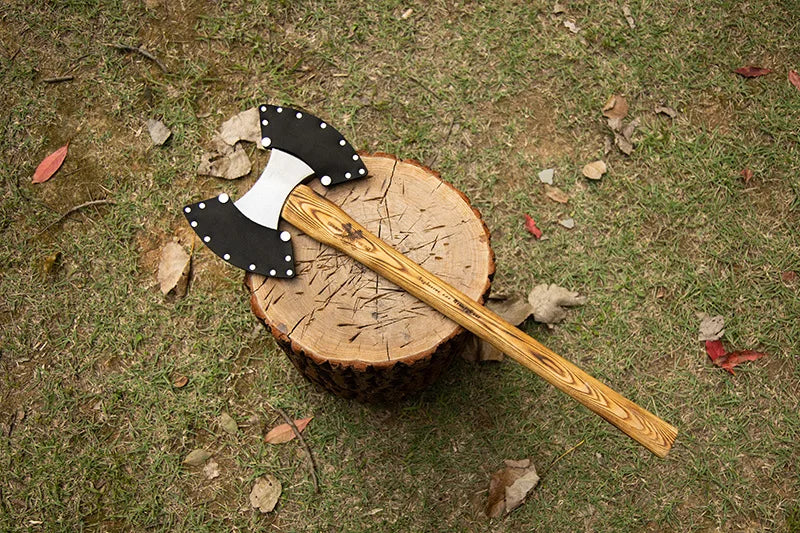 Double Edged Axe Outdoor Camping Survival Axes Woodworking Cut Firewood Hand Axe Multifunctional Fire Rescue Forging Axes
