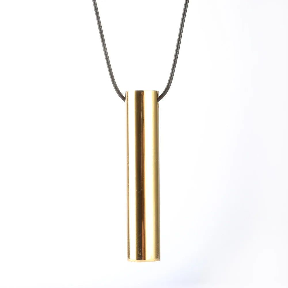 528 Hz Mindfulness Adjustable Breath Pendant Necklace Stainless Steel Meditation Stress Relief Frequency Blowing Whistle Jewelry