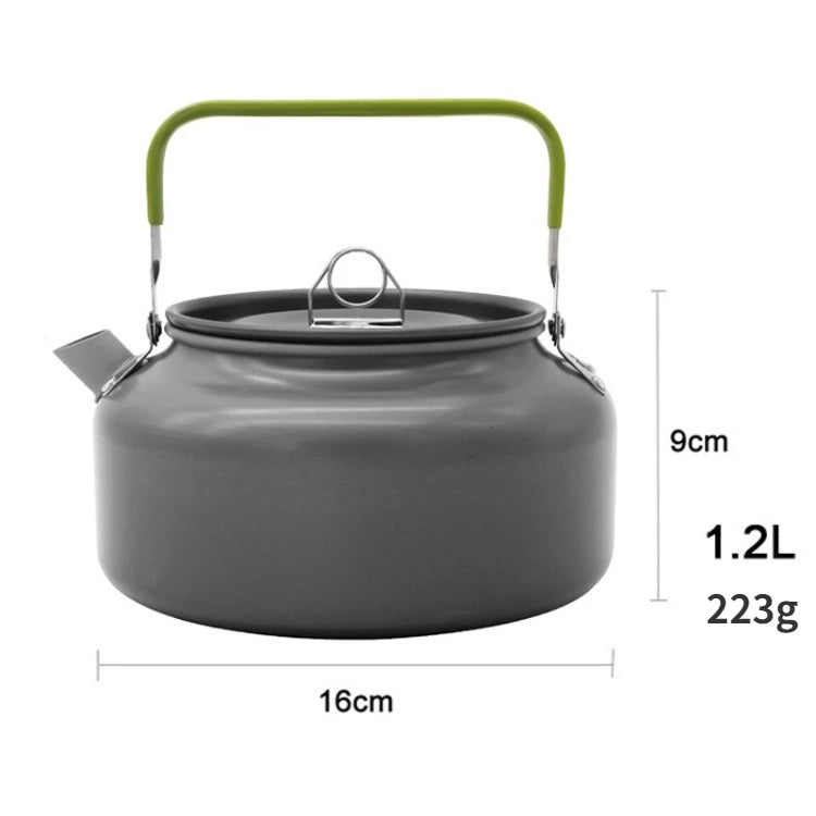 0.8L/1.1L/1.2L/1.6L/2L/2.5L Aluminum alloy Portable Outdoor Camping Coffee and Tea Kettle for Hiking Fishing Picnic and Cooking