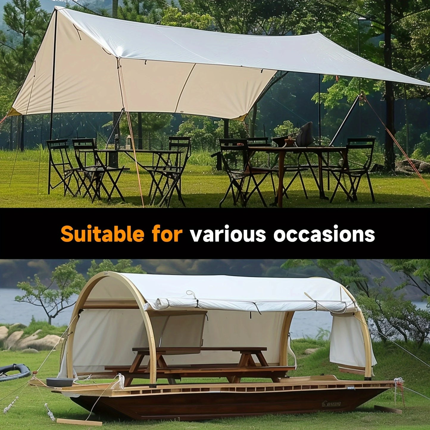White Custom Large Tarp 3x5 6 8m*8 10 12 3 4x4 5m Outdoor Sun Shade Awning Waterproof Tarpaulin Uv Blocking Tent Camp Rain Cover