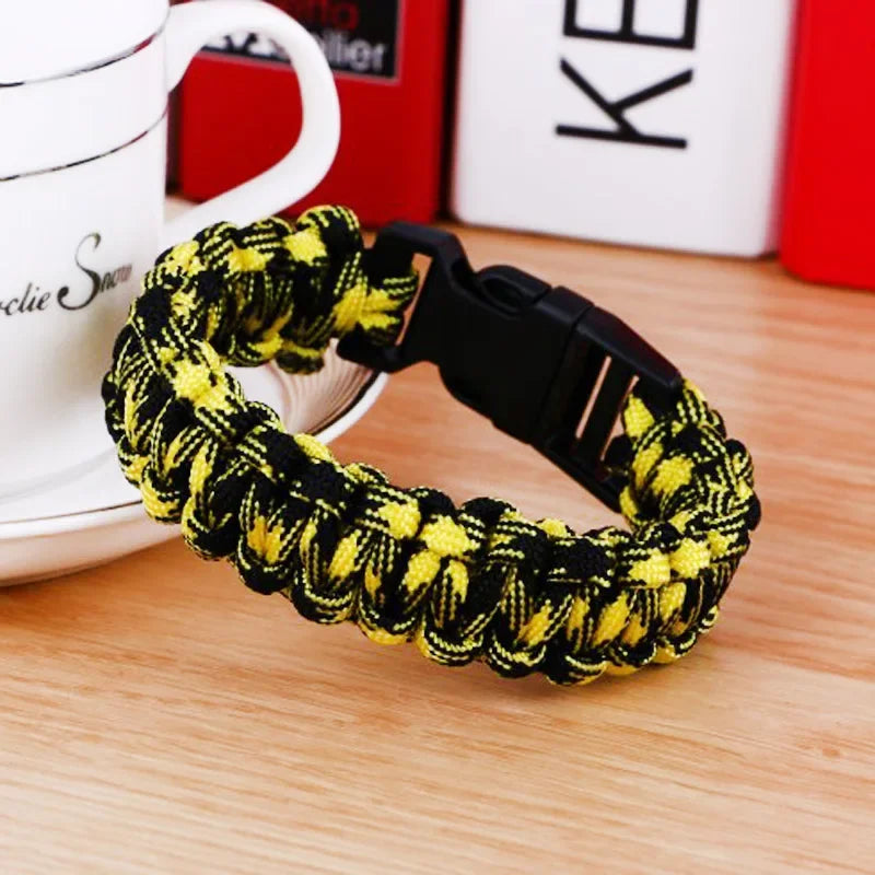 Men's New Outdoor Survival Paracord Bracelet For Men Camping Hiking Buckle Wristband Women Rope Bracelete Male Jewelry Gift