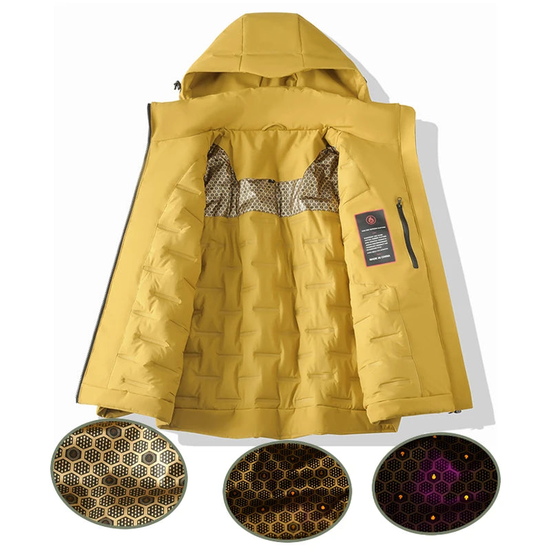 EUMERGX Men's Women's Winter Coat Waterproof Windproof Warm Fleece Jacket Unisex Hiking Camping Skiing Climbing Windbreaker