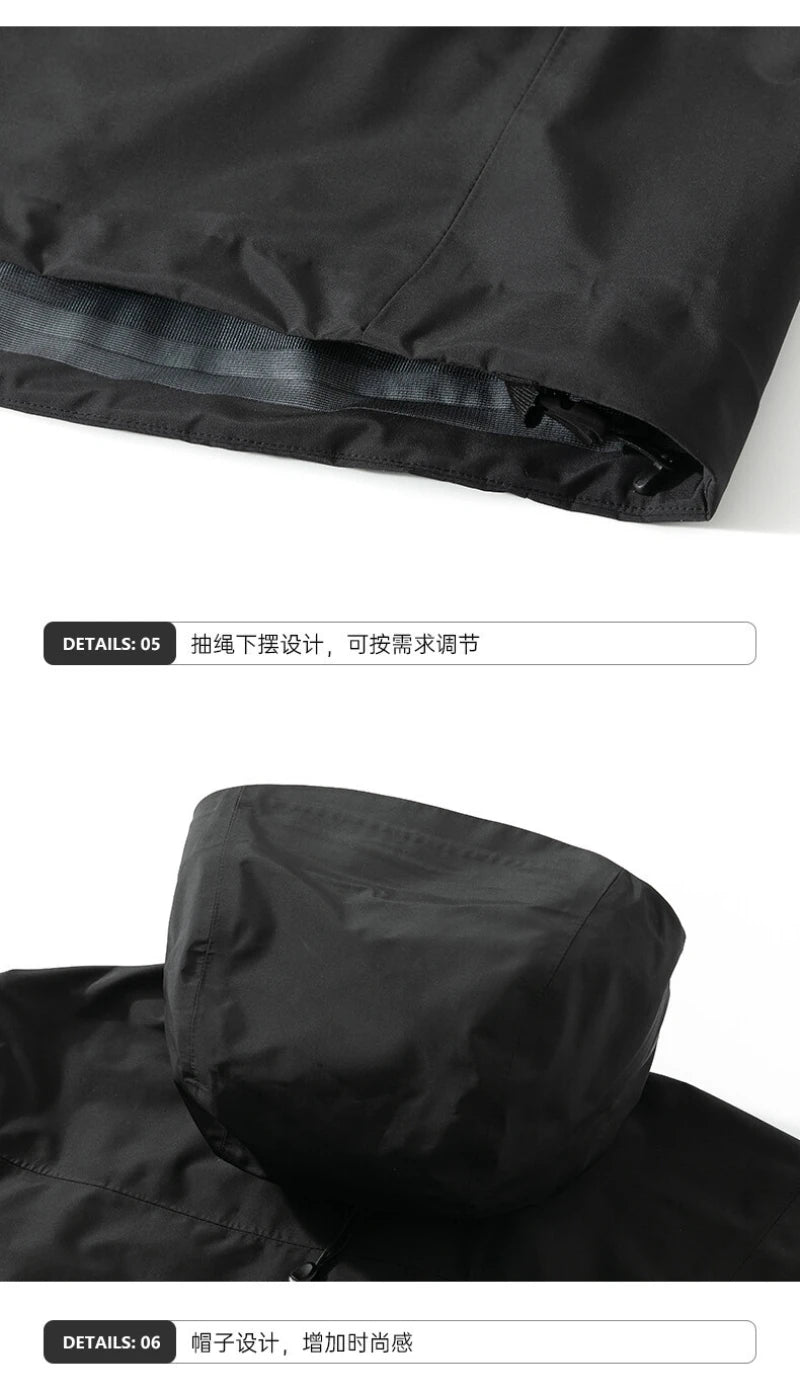 ARC SV Embroidery Bird Logo Three Layer Mens Womens Camping Coat Outdoor Waterproof Windbreaker Hiking Ski Jackets Unisex