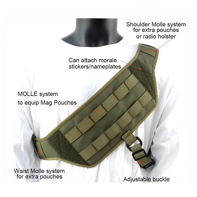 Quick Release Vest Tactical Molle System Outdoor High Quality 1000D Nylon Men Chest Bag Hunting Sports Shoulder Crossbody Bags