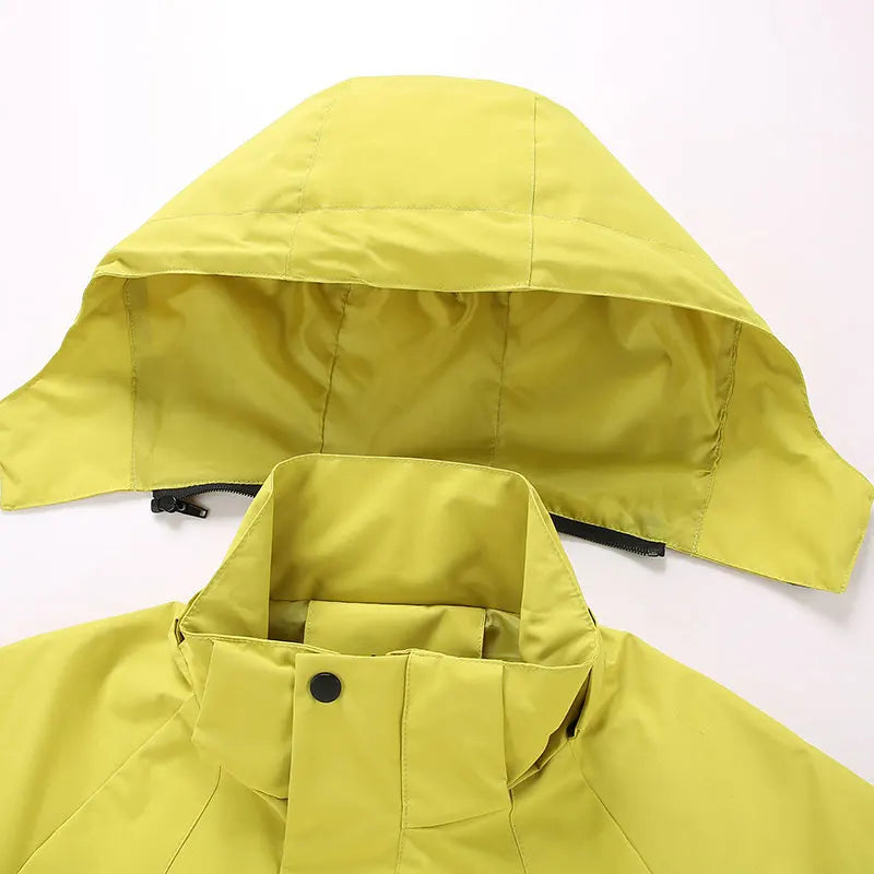 Unisex Hiking Jacket Men Outdoor Waterproof Climbing Fishing Hooded Jacket Autumn Spring Women Windproof Detachable Camping Coat