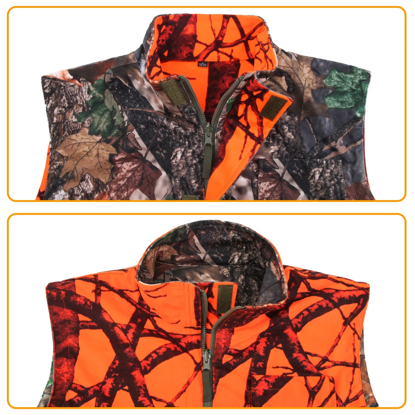 Orange Hunting Vest Men's Sleeveless Jacket Camouflage Field Breathable Hunting Vest With Many Multi Pockets Outdoors Waistcoat