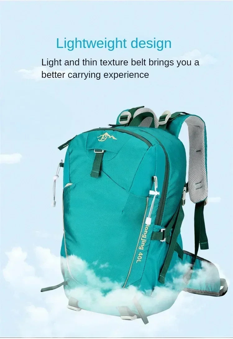 40L outdoor hiking camping backpack outdoor waterproof lightweight mountaineering bag cycling backpack with waterproof cover