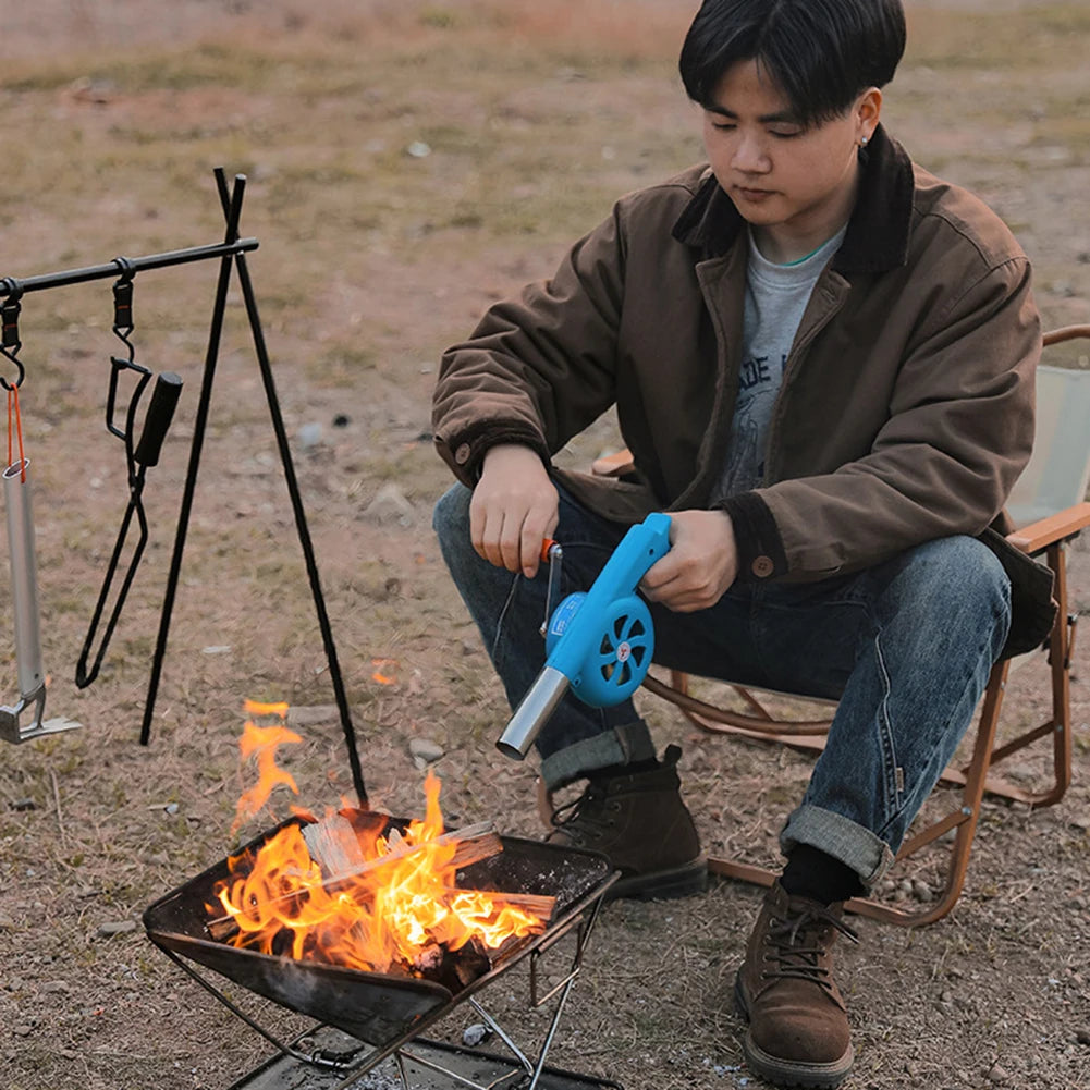 Outdoor Cooking BBQ Fan Lightweight Hand Crank Fan Air Blower Grill Picnic Camping Stove Accessories Fast Fire Starter