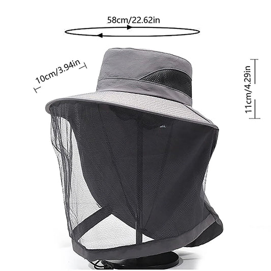 Outdoor Fishing Cap Anti Mosquito Insect Hat Fishing Hat Bug Mesh Head Net Face Protector Camping Hats Fishing Cap