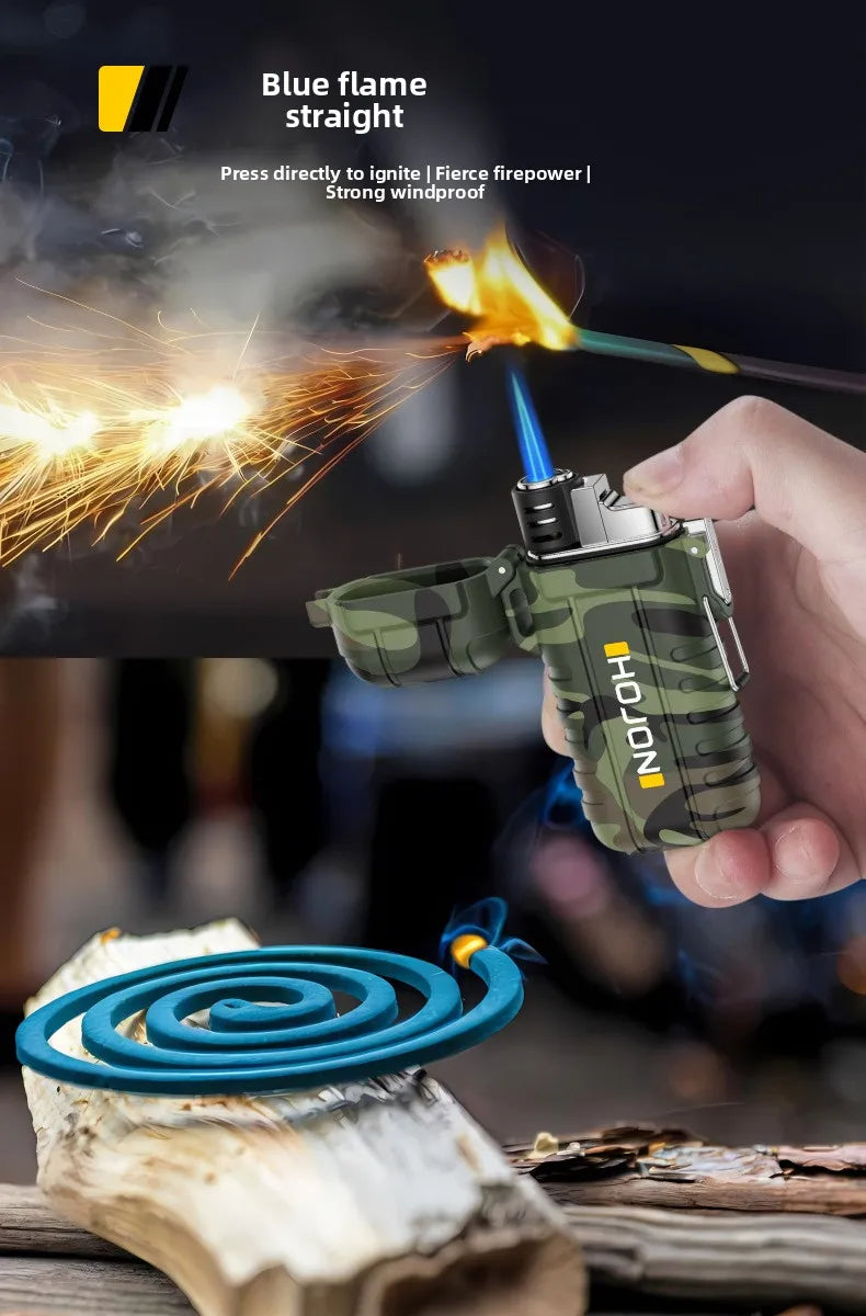 Outdoor Camping Sealed Waterproof Lighter Lighter Lightweight Portable Retractable Ignition with Lanyard Inflatable Lighter