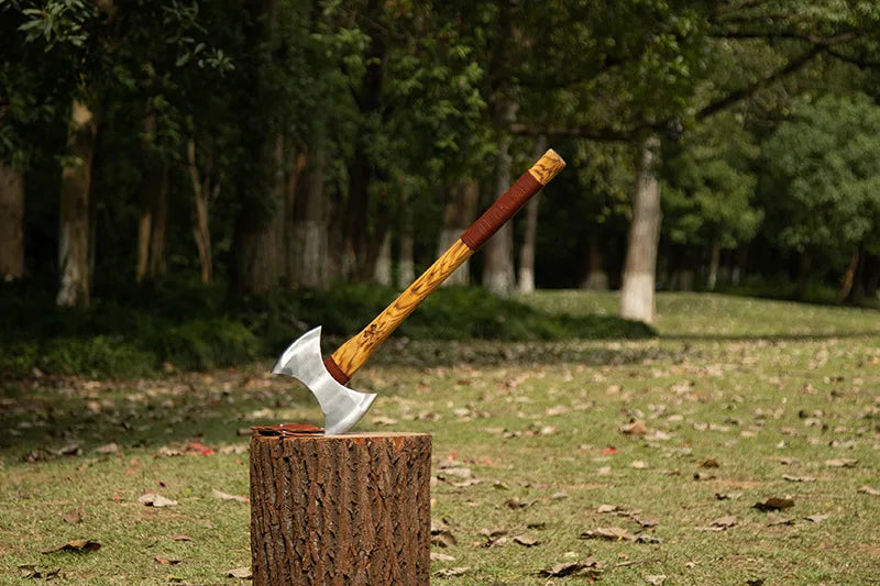 Double Edged Axe Outdoor Camping Survival Axes Woodworking Cut Firewood Hand Axe Multifunctional Fire Rescue Forging Axes