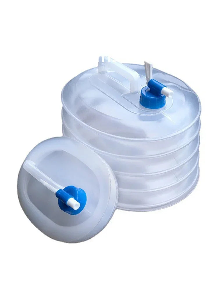 5L-15L Outdoor Collapsible Water Bag Camping Foldable Water Containers Drinking Multifunction Telescopic Storage Water Bottle