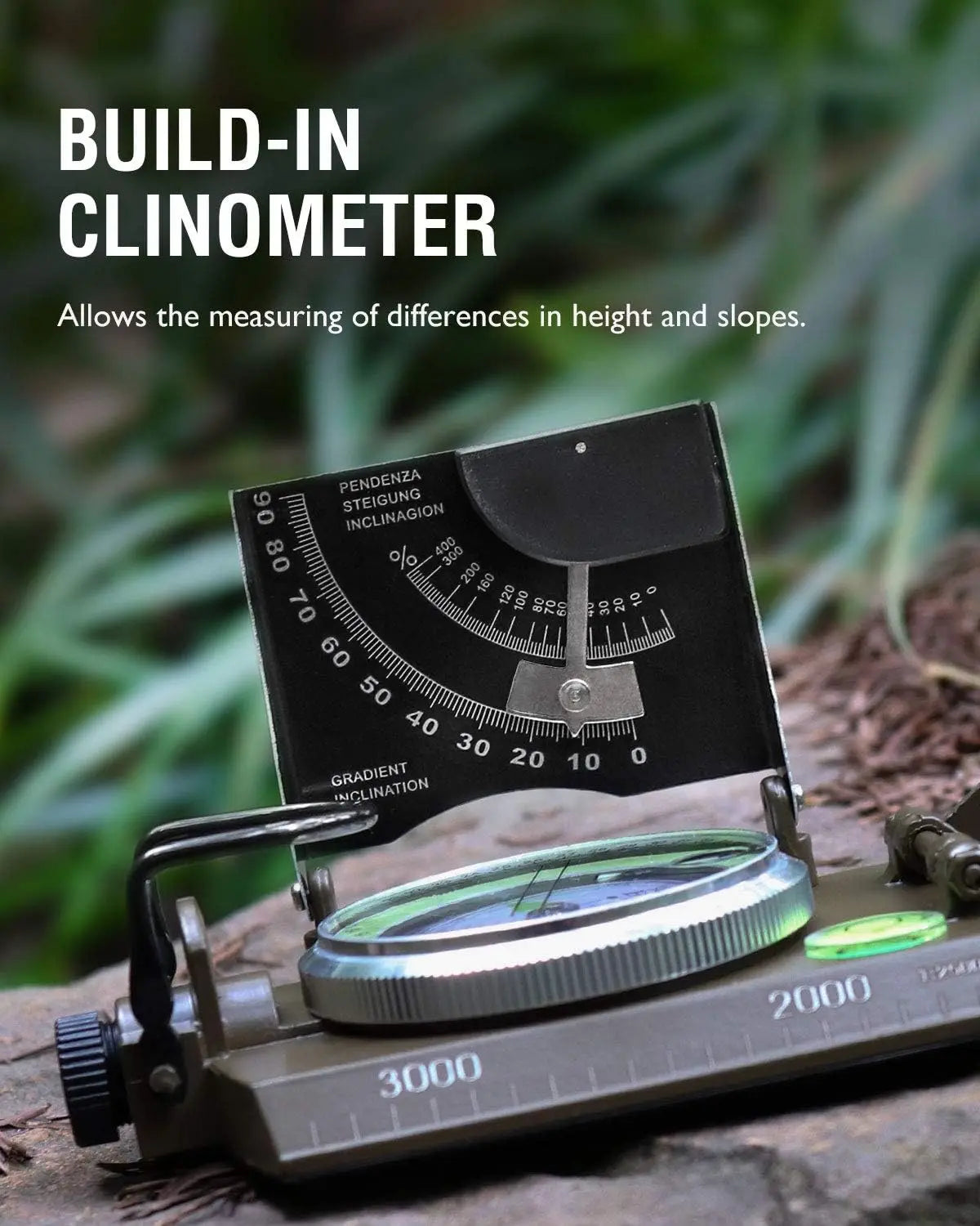 Outdoor Survival Compass High Precision Professional Metal Sight Compass Luminous for Outdoor Hiking Climbing Exploring Geology