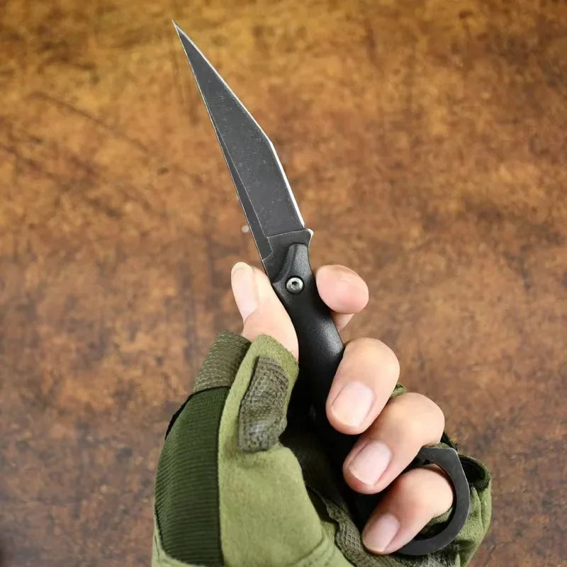 New corrosion-resistant portable knife, multi-purpose outdoor straight knife K-sheath, jungle self-defense EDC knife。