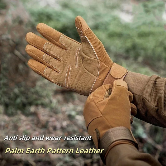 Winter Warm Tactical Gloves Rubber Shell Protection Thickened All Finger Touch Screen Anti-Slip Outdoor Riding & Camping Cold