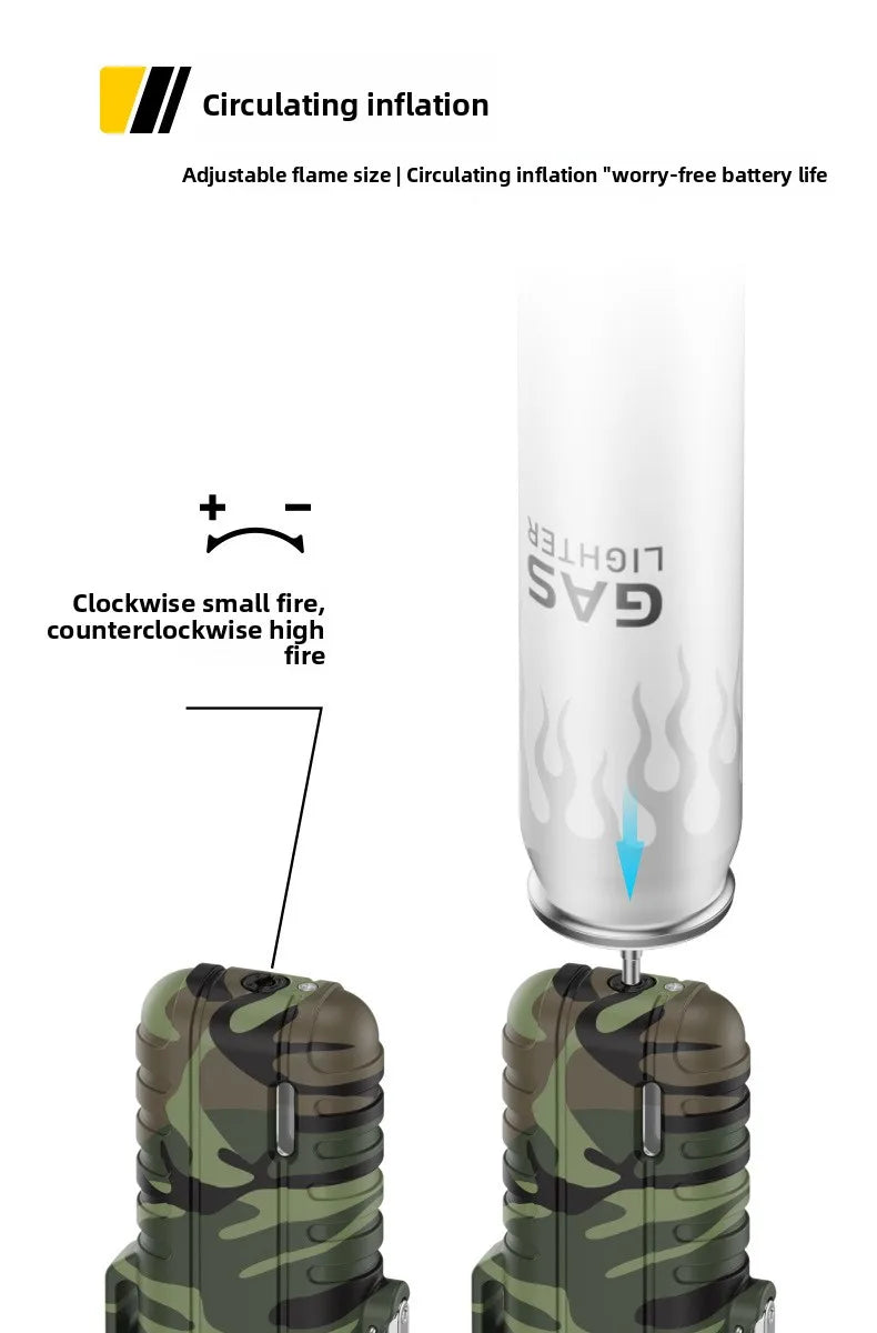 Outdoor Camping Sealed Waterproof Lighter Lighter Lightweight Portable Retractable Ignition with Lanyard Inflatable Lighter