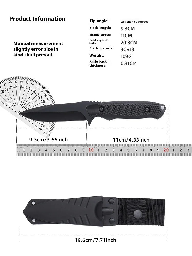 Outdoor Tactical Knife Personal Defense Sharp Diving Utility Knife High Hardness Integrated Dragon Bone Design Survival Tool
