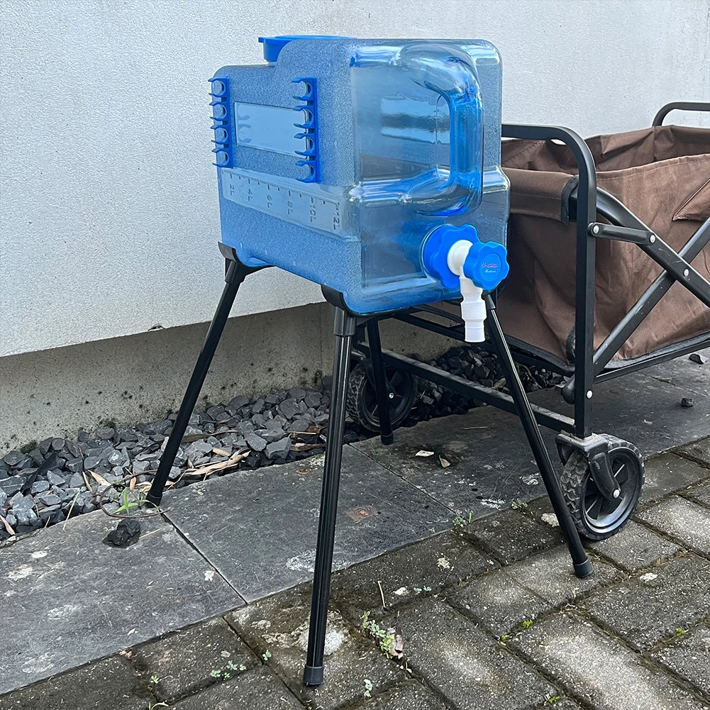 Car Water Bucket 12L Outdoor Camping Water Bin Large Capacity Portable Water Container with Detachable Rack  No Leakage