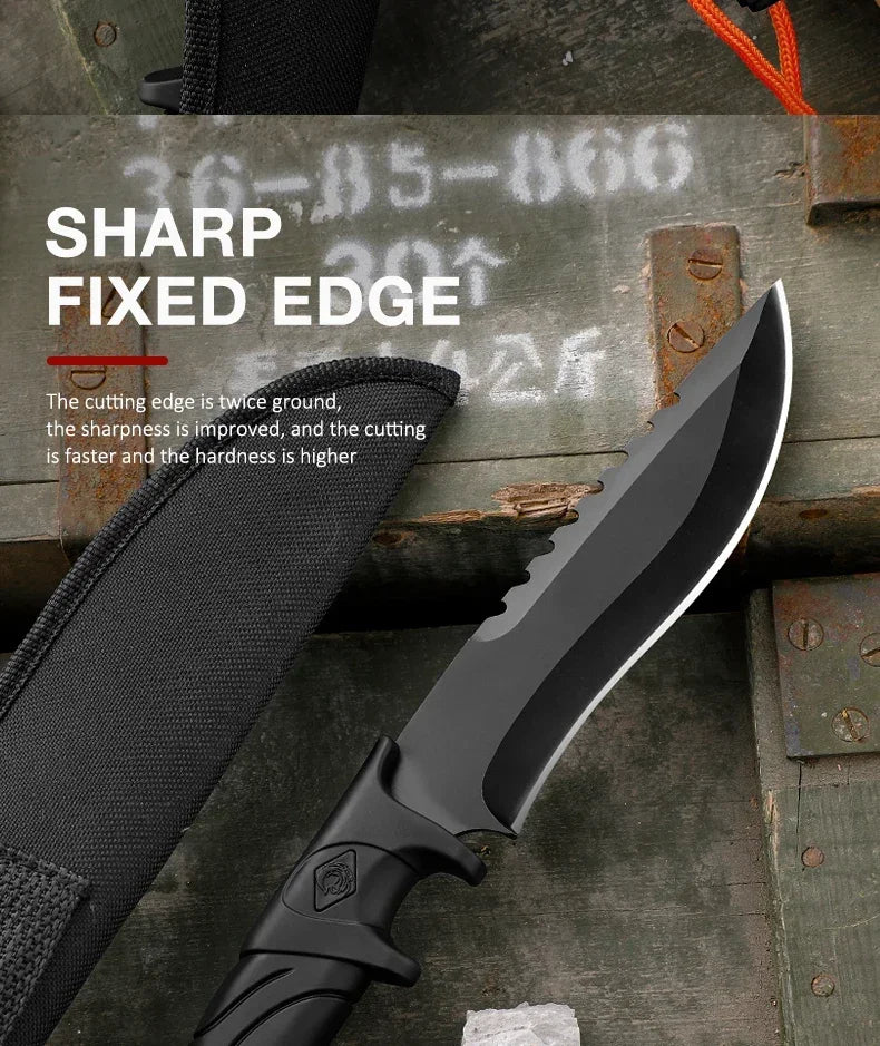 NEW Outdoor Camping Tactical Straight Knife, Portable Outdoor Tool Knife, EDC Gear, High Hardness Self-Defense Survival Knife