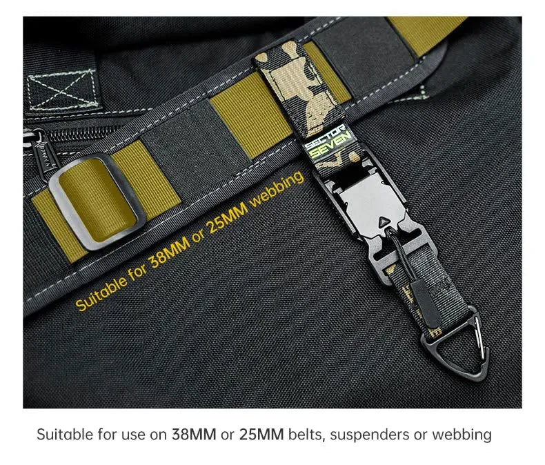 Tactical Multipurpose Triangle Quick Detachment Buckle Belt Quick Hanging Single Hook Survival Keychain EDC Quick Release Buckle