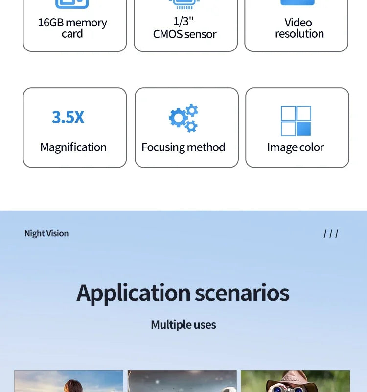 3.5X32 Digital Night Vision Scope with Video Recording | BDC Ranging | 7 Reticles | IP67 Waterproof for Rifle/Picatinny Rail